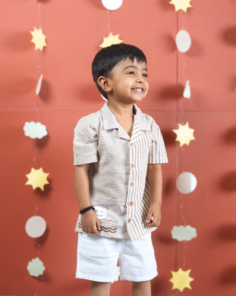 Brown Stripes Boys Shirt